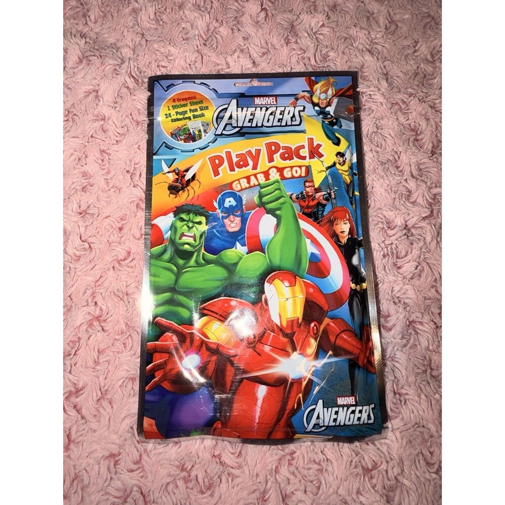 Marvel Avengers Assemble Play Pack Grab & Go Crayons Stickers Coloring 24 Pages